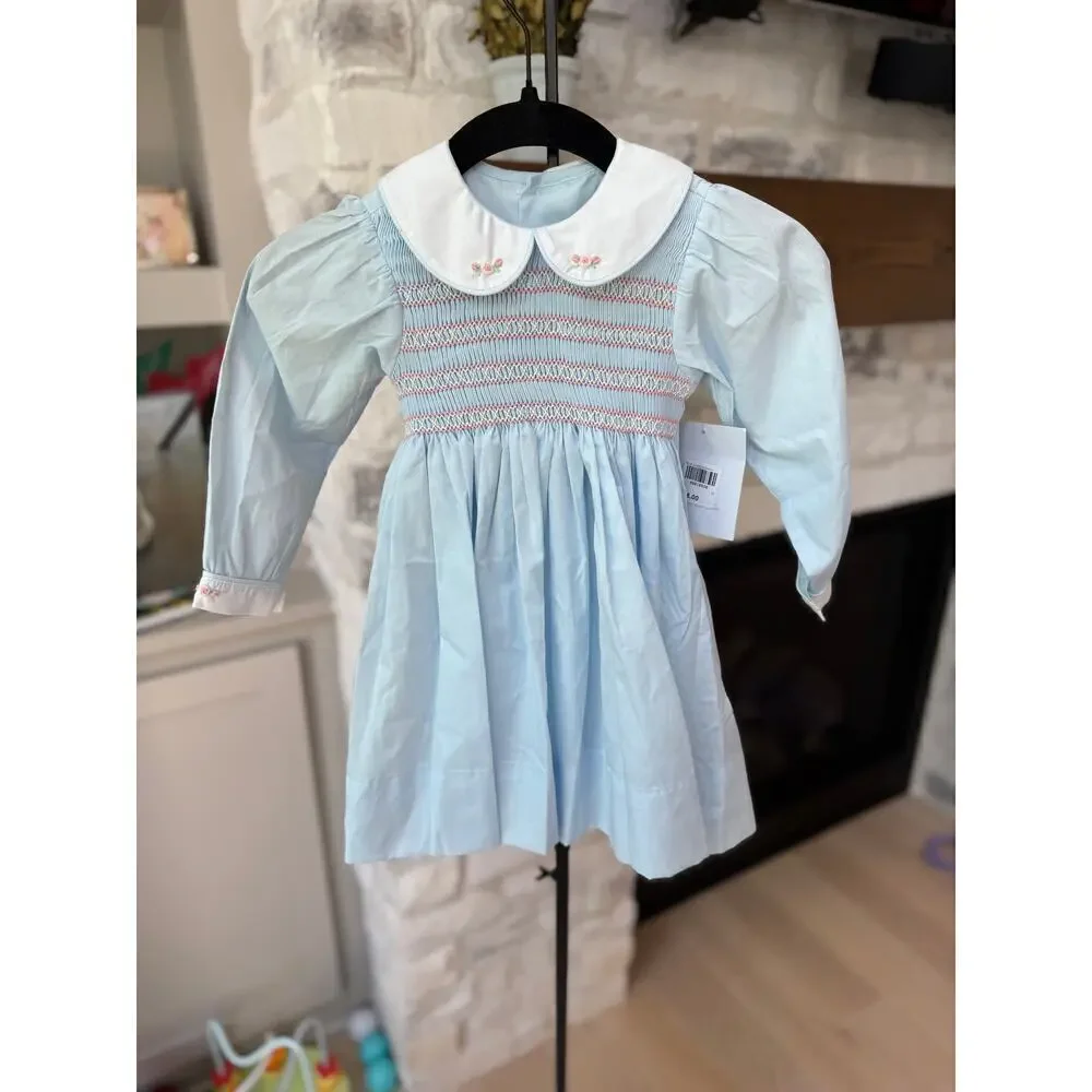 Remember Nguyen Girls Blue Georgia Dress Size 2T